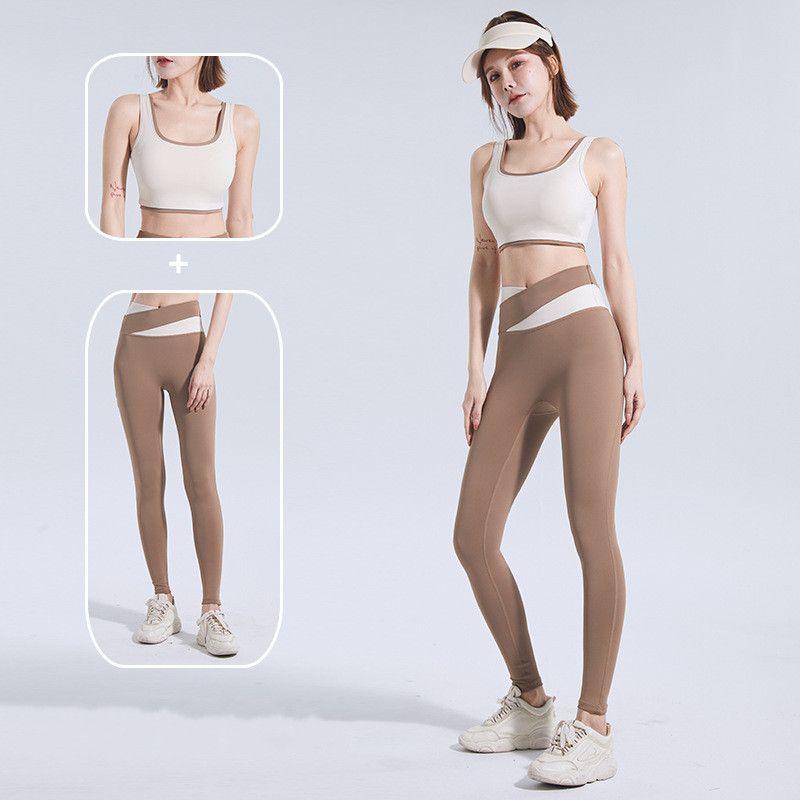 Pilates Yoga Legging - Schnellt rocknende Frauen Yoga zweiteiliges Set