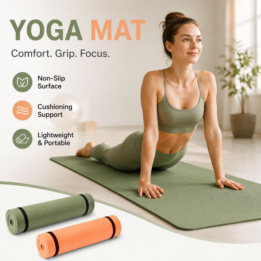 Pilates Yoga Matte - 180 x 50 cm große Yogamatten,