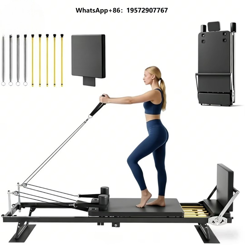 Pilates And Yoga Studio - Faltbare Pilates-Reformer-Maschine mit Stahllegierungsrahmen, Tragbares Yoga-Pilates-Bett