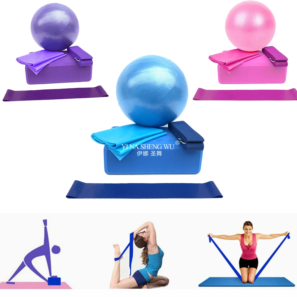 Pilates Yoga Block Exercises - Yoga Starter Kit 5pc Set Yoga
