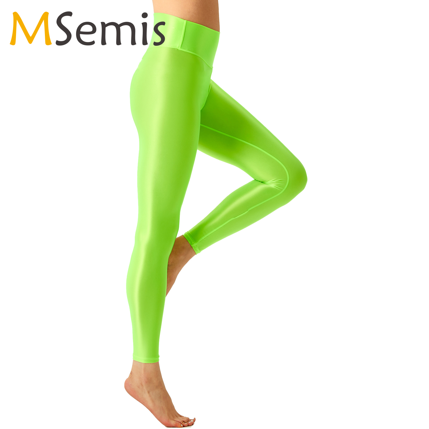 Pilates Yoga Legging - Frauen Glänzende Ballett Leggings Elastischer Bund