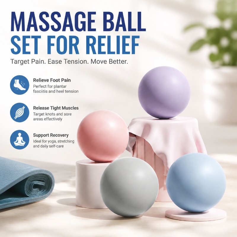 Pilates Ball Mini - Silikon-Faszienball, massiver Massageball für Plantarfaszien, Nacken-