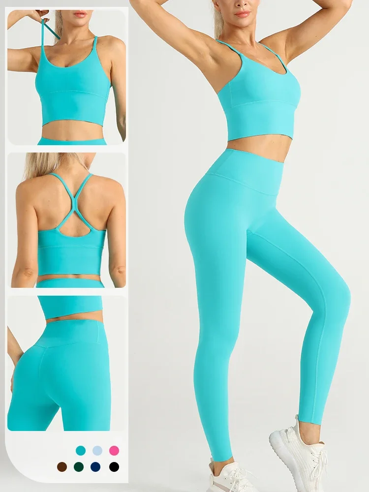 Pilates Yoga Legging - 2-teilige Yoga-Kleidung für Damen, Trainingsanzug, Sportbekleidung,