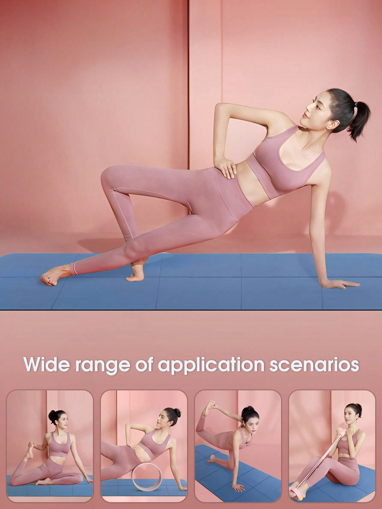 Pilates Yoga Matte - Faltbare Yogamatte, dunkelblau, umweltfreundlich, EVA, faltbar,