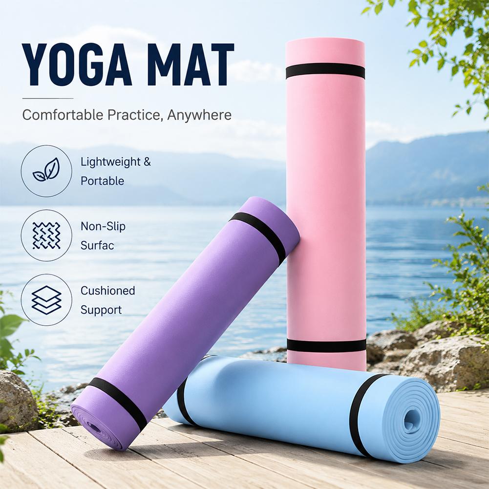 Pilates Yoga Matte - 1/2 Stück dicke Yogamatte, rutschfeste Sport-Fitnessmatte,