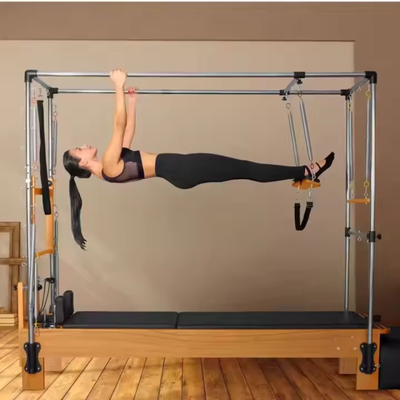 Pilates And Yoga Studio - YTYIN Pilates-Reformer aus weißem Ahornholz, Trapez,