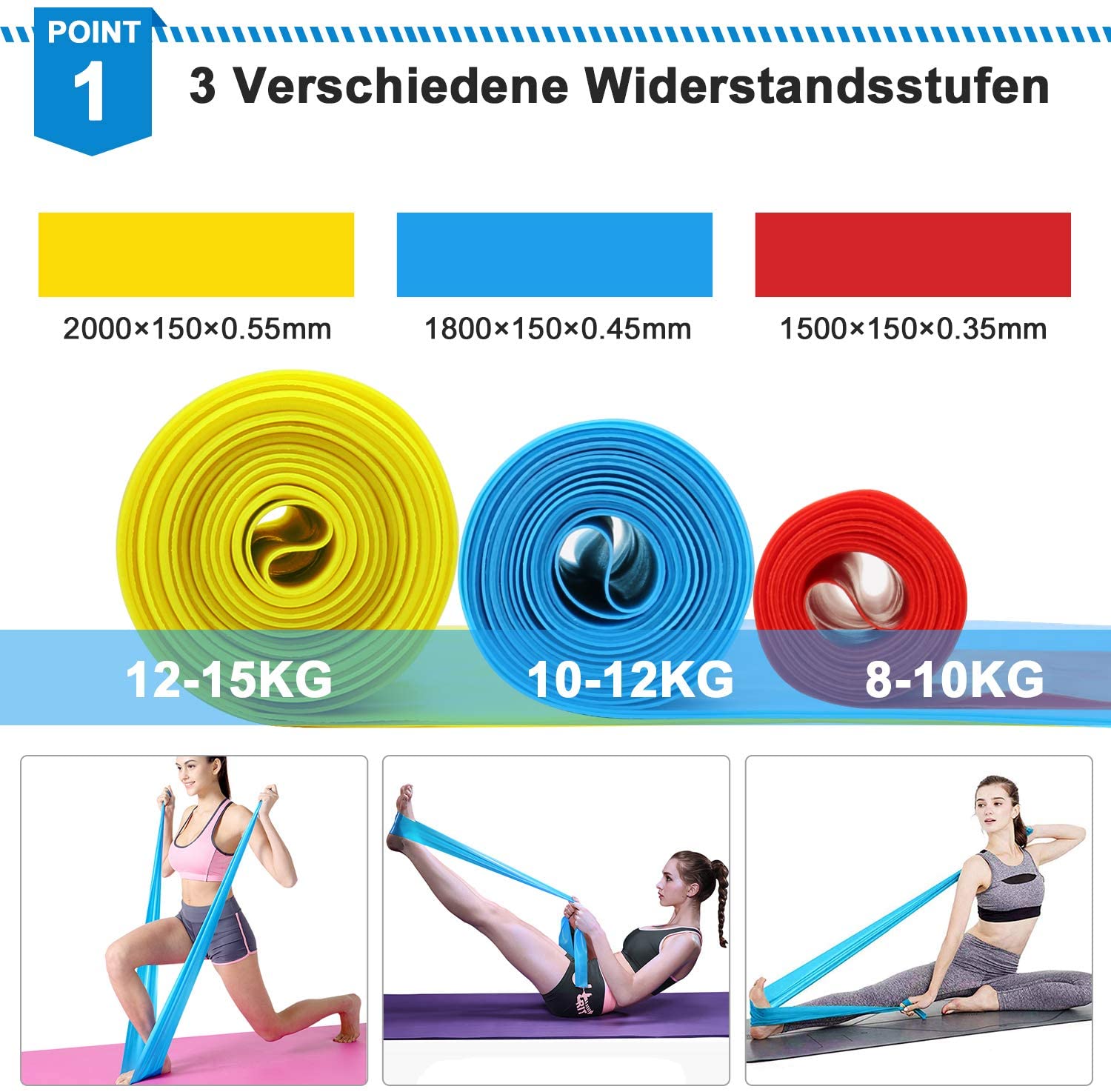 Elastische Fitnessbänder, 3 St – Pilates Yoga Board Bewertung und Preis