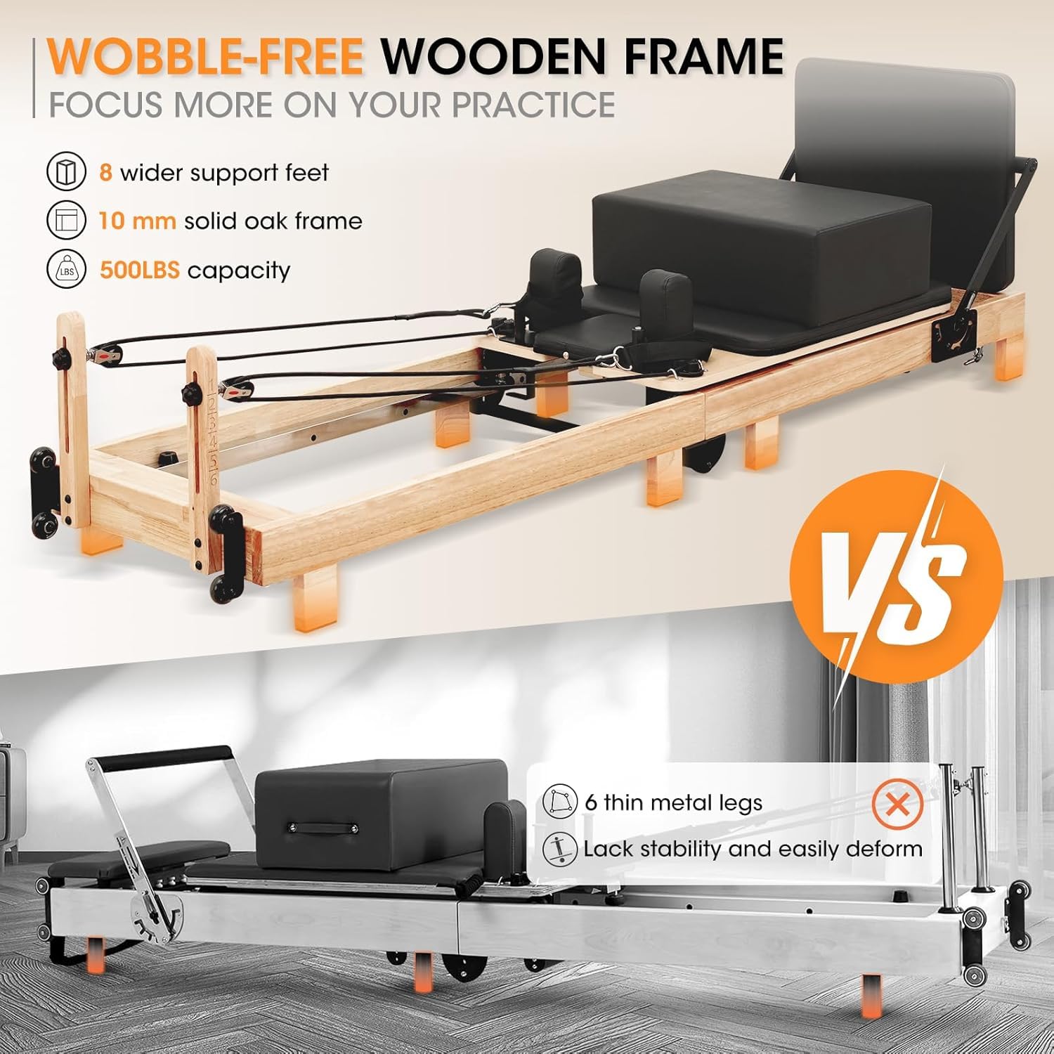 Holz-Pilates-Reformer-Maschine – Pilates Reformer Spring Bewertung und Preis