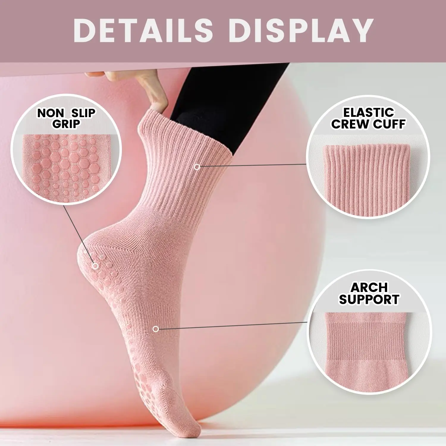 4 Paar Damen-Yoga-Socken, einf – Pilates & Yoga Wohlfühlen Forchheim Bewertung und Preis