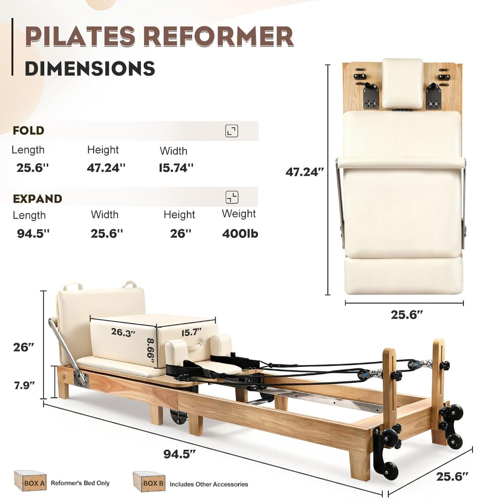 94,5 Zoll faltbarer Pilates-Re – Pilates Reformer Spring Bewertung und Preis