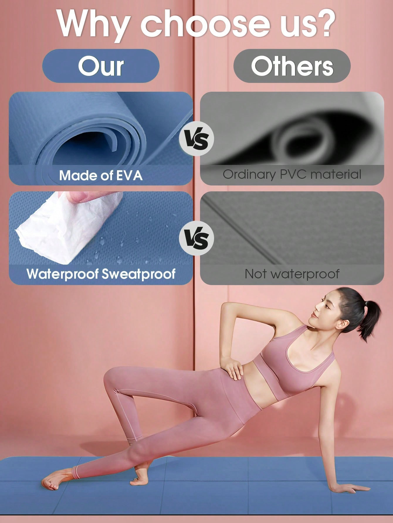 Faltbare Yogamatte, dunkelblau – Pilates Yoga Matte Bewertung und Preis